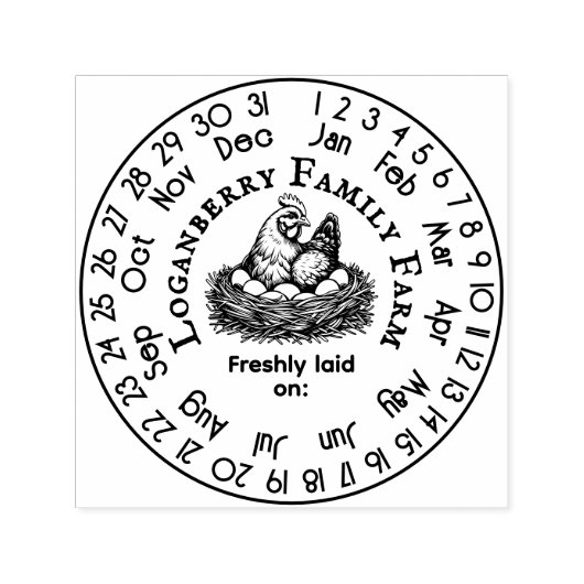Laufender Kalender für Hühner - Fresheit Datum Nr. Permastempel (Design)