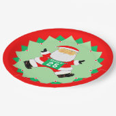 Laufender Läufer Weihnachtsurlaub Pappteller (Schrägansicht)