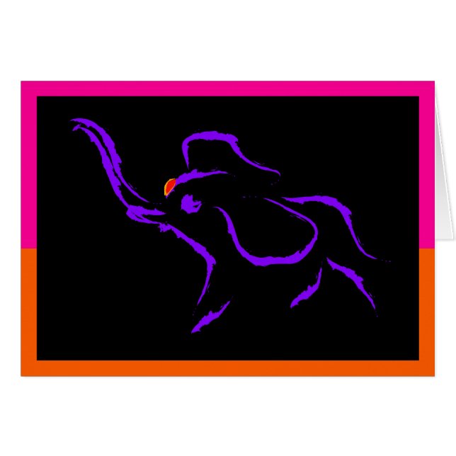 Laufender lila Elefant (Vorderseite (Horizontal))