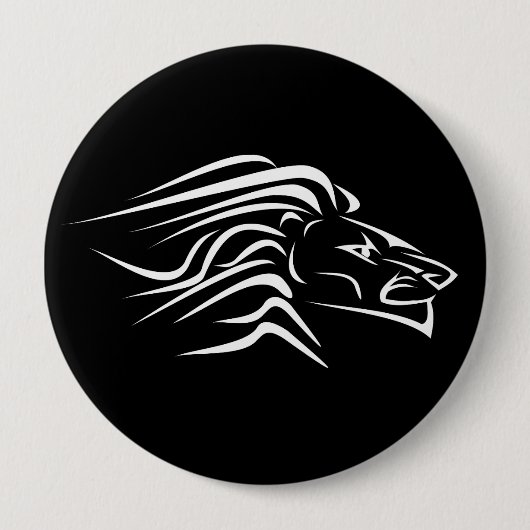 Laufender Löwe Knopf Schwarz - Ihre Farben Button (Vorderseite)