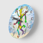 Laufender Mann Runde Wanduhr (Winkel)