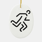 laufender Mann running man Keramikornament (Vorne)