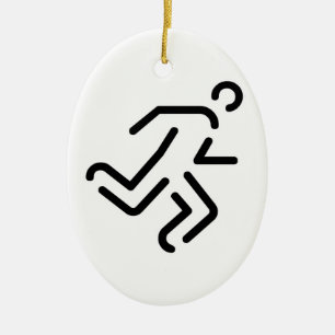 laufender Mann running man Keramikornament