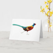Laufender männlicher Ringneck Fasan Karte (Gelbe Blume)