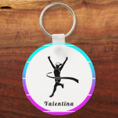 Laufender Marathon Cross Country Runner Name Schlüsselanhänger (Vorderseite)