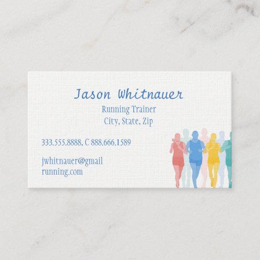 Laufender oder Personal Trainer, Fitness Instructo Visitenkarte (Vorderseite)