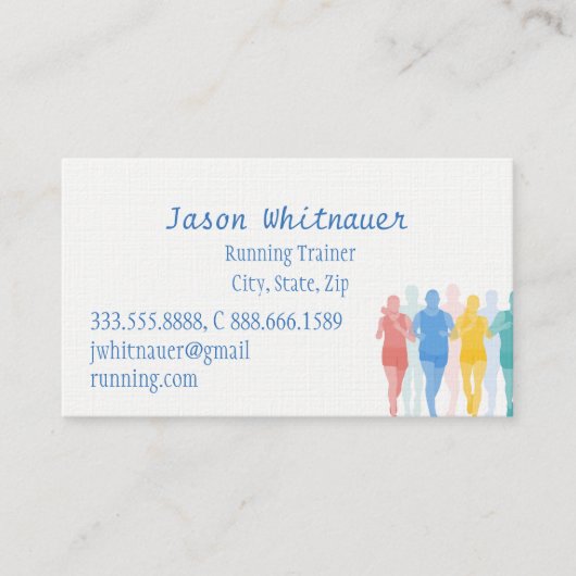 Laufender oder Personal Trainer, Fitness Instructo Visitenkarte (Vorderseite)