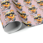 Laufender Orangensaft Geschenkpapier (Rolleneckpunkt)