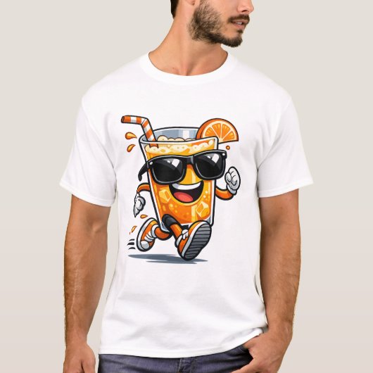 Laufender Orangensaft T-Shirt (Vorderseite)