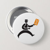 Laufender Postbote Briefzustellung Postmitarbeiter Button (Vorne & Hinten)
