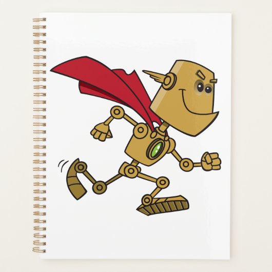 Laufender Robot-Superhelden-Cartoon-Charakter Planer (Vorderseite)