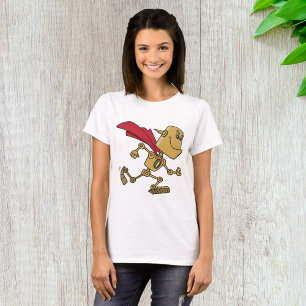 Laufender Robot-Superhelden-Cartoon-Charakter T-Shirt