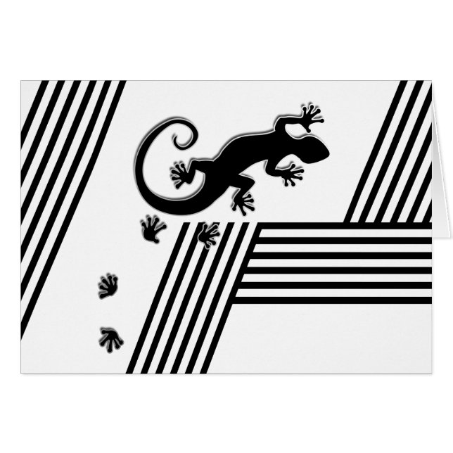Laufender schwarzer u. Weiß Gecko - stripes (Vorderseite (Horizontal))