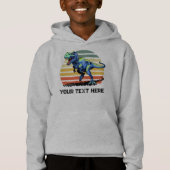 Laufender T-Rex Custom Text Kinder Pullover Hoodie (Vorderseite)