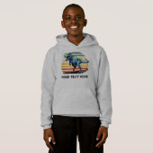 Laufender T-Rex Custom Text Kinder Pullover Hoodie (Vorne ganz)