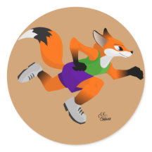 Laufender Toon Fox Sticker