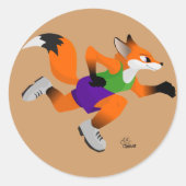 Laufender Toon Fox Sticker (Vorderseite)