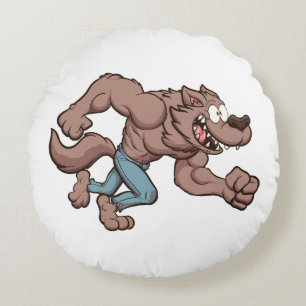 Laufender Werwolf Rundes Kissen