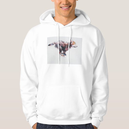 Laufender Wolfwelpe Hoodie (Vorderseite)