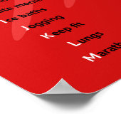 Laufendes Alphabet rot inspirierend Poster (Ecke)