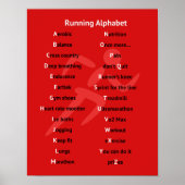 Laufendes Alphabet rot inspirierend Poster (Vorne)