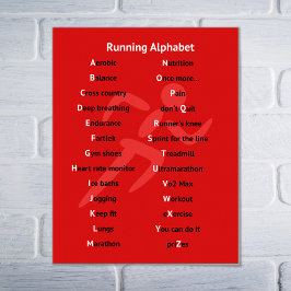 Laufendes Alphabet rot inspirierend Poster