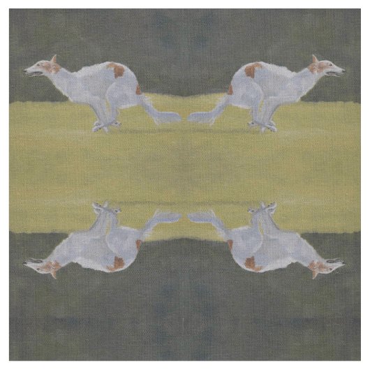 Laufendes Borzoi-Hundekunst-Gewebe Stoff (Nahaufnahme)