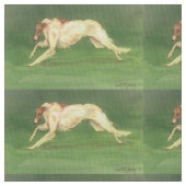Laufendes Borzoi-Hundekunst-Gewebe Stoff (Nahaufnahme)