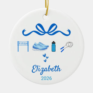 Laufendes Coquette-Ornament, Half-Marathon-Geschen Keramik Ornament