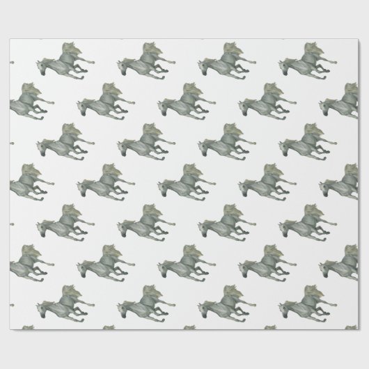 Laufendes graues Pferd Geschenkpapier (Flach)