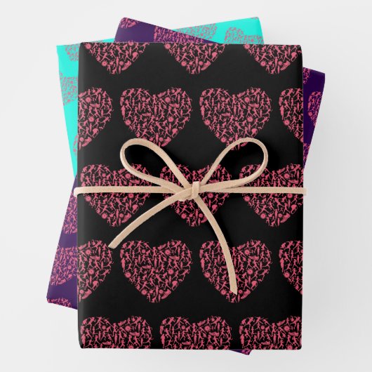 Laufendes Herz - Silhouetten für Frauen Geschenkpapier Set (Beispiel)