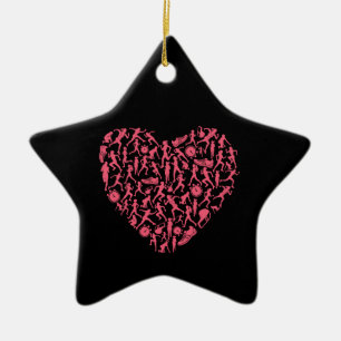 Laufendes Herz - Silhouetten für Frauen Keramik Ornament