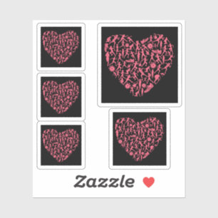 Laufendes Herz - Silhouetten von Läuferinnen Aufkleber