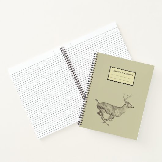 Laufendes HirschspiralNotebook Notizblock (Innenseite)