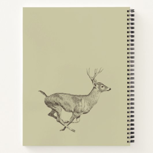 Laufendes HirschspiralNotebook Notizblock (Rückseite)