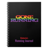 Laufendes Journal mit laufendem Regenbogentext Notizblock (Vorderseite)