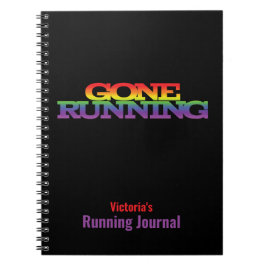 Laufendes Journal mit laufendem Regenbogentext Notizblock