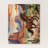 Laufendes Pferd in der Wüste Puzzle (Vertikal)