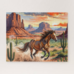 Laufendes Pferd in der Wüste Puzzle