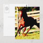 Laufendes Pferd Postkarte (Vorne/Hinten)
