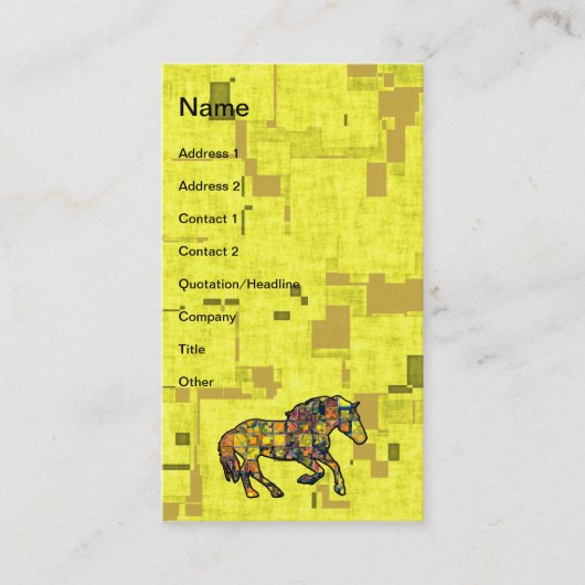 LAUFENDES PFERD QUADRIERTE Visitenkarten Visitenkarte (Vorderseite)