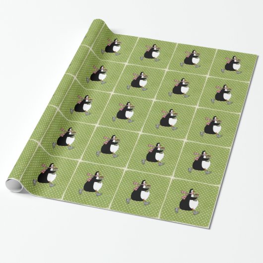 Laufendes Pinguin-Weihnachtspapier Geschenkpapier (Ungerollt)