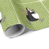 Laufendes Pinguin-Weihnachtspapier Geschenkpapier (Rolleneckpunkt)