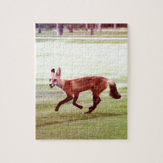 laufendes rotes Fuchs-Foto Puzzle (Vertikal)
