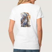 Laufendes Wildes Pferd, Aquarellmalerei Druckkunst T-Shirt (Rückseite)