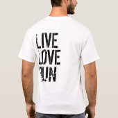 Laufendes Wort-Wolken-Shirt T-Shirt (Rückseite)