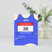 Läufer Blau Postkarte (Stehend Vorderseite)
