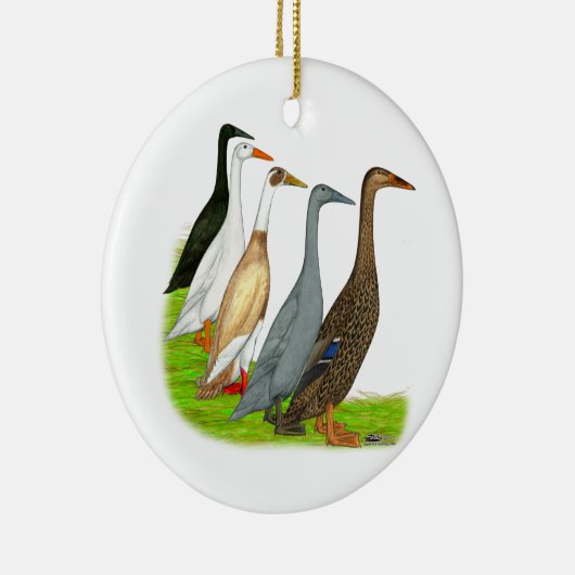 Läufer-Enten-Zusammenstellung Keramik Ornament (Rechts)