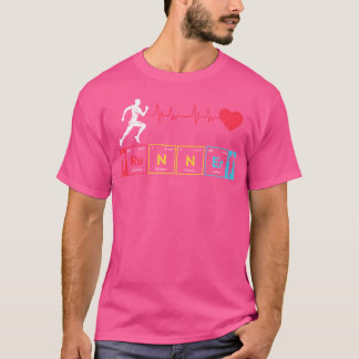 Läufer Herzschlag Puls Periodensystem Lauf Liebe T-Shirt