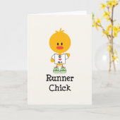 Läufer-Küken-Halbmarathon-Gruß-Karte Karte (Gelbe Blume)